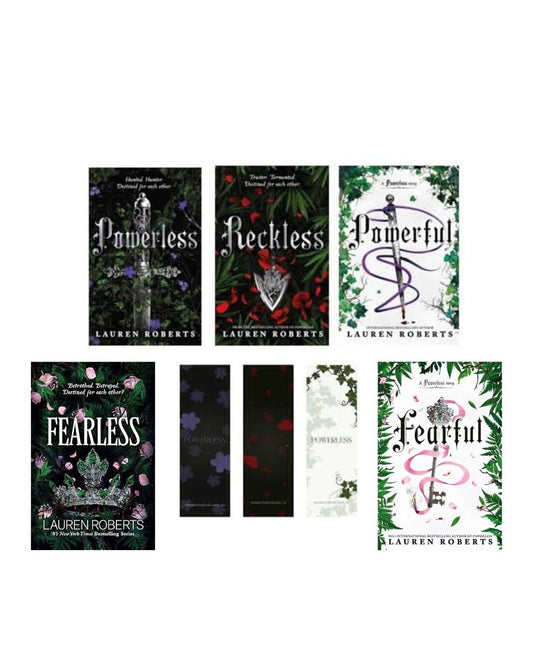 Powerless Series Combo (Powerless, Reckless, Fearless, Fearful &amp; Powerful) by Lauren Roberts | Free Bookmarks | Cash on delivery