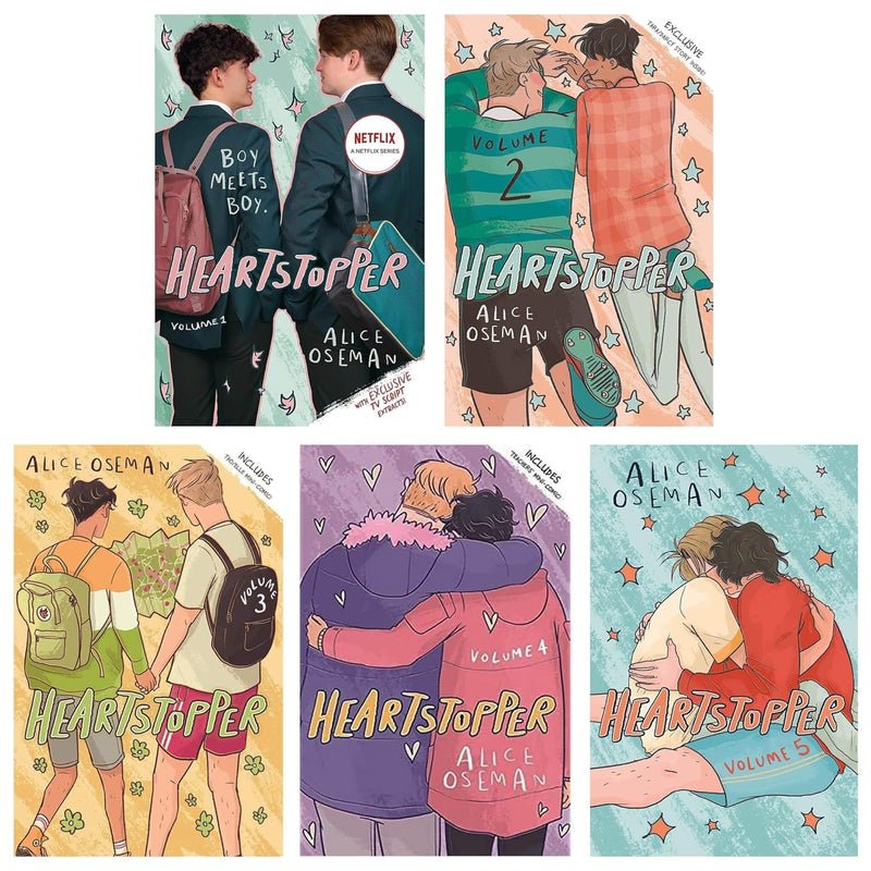 Heartstopper Graphic Novel Set: Volumes 1-5 by Alice Oseman (The Complete Published Collection)