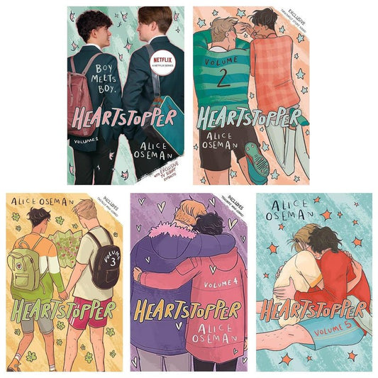 Heartstopper Graphic Novel Set: Volumes 1-5 by Alice Oseman (The Complete Published Collection)