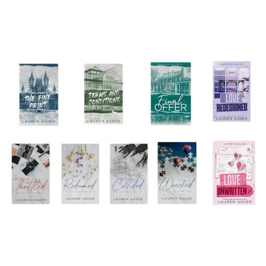 Lauren Asher Books combo (9 books, Love Redesigned + Love unwritten + Dreamland Billionaire + Dirty Air Series)