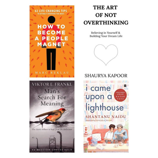 How to become people's magnet + The art of not overthinking + Man search for meaning + I came upon a lighthouse (self help combo - 4 books)