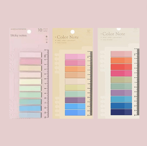 10 Pack multi-coloured sticky notes - (1000 pcs)