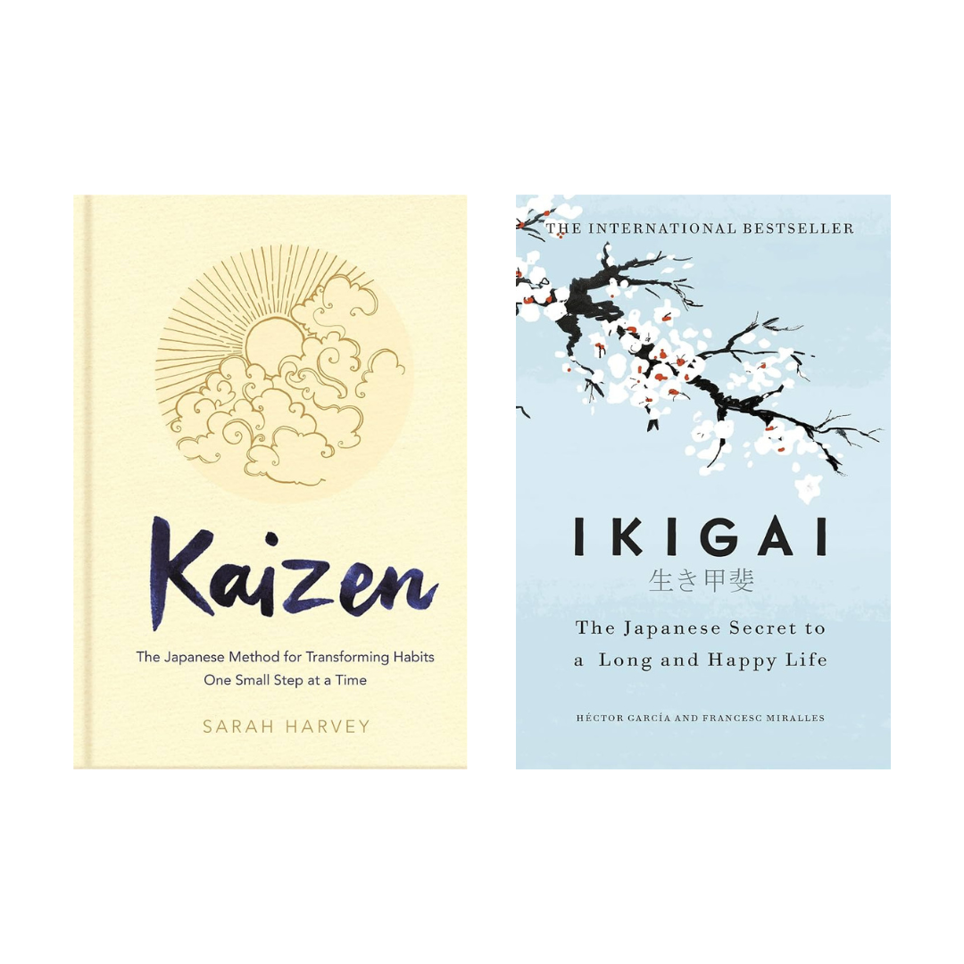 Kaizen + Ikigai | Sarah Harvey & Héctor García | 2-Book Japanese Wisdom & Self-Help Combo