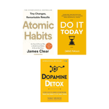 Atomic Habits + Do It Today + Dopamine Detox | James Clear, Darius Foroux & Thibaut Meurisse | 3-Book Productivity Combo