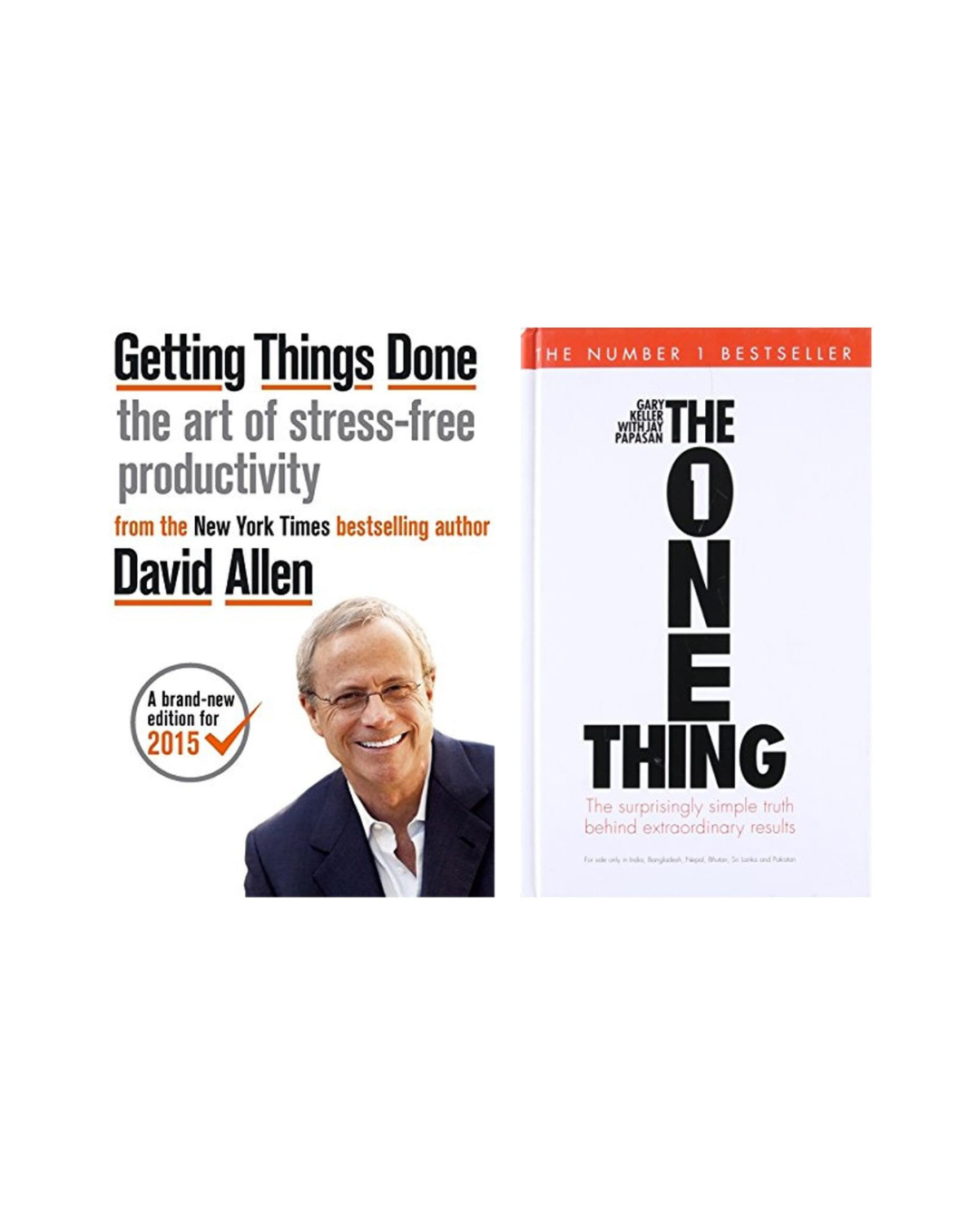 Productivity Book Combo: Getting Things Done + The ONE Thing | Self-Help & Productivity Books Set