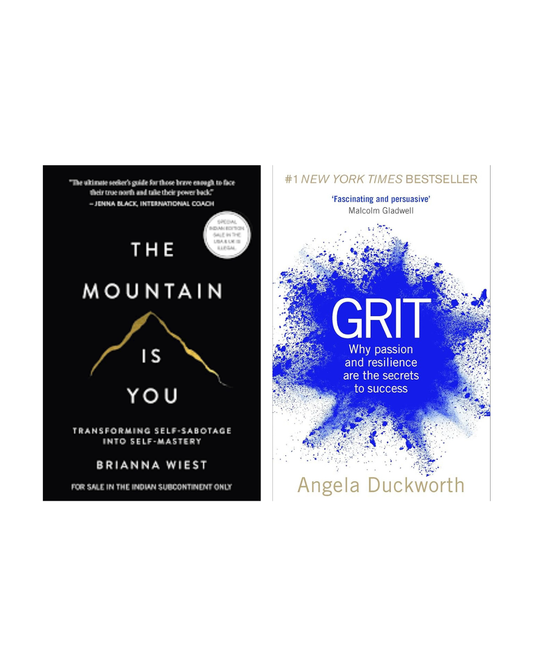 Self-Growth Book Combo: The Mountain Is You + Grit | Self-Help & Personal Development Books Set