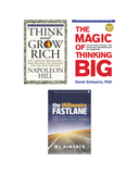 Success & Wealth Mindset Book Combo: Think and Grow Rich + The Magic of Thinking Big + The Millionaire Fastlane | Self-Help & Success Books Set