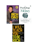Personal Finance & Wealth Building Book Combo: Rich Dad Poor Dad + The Psychology of Money + I Will Teach You to Be Rich | Money & Investing Books Set