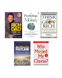 Ultimate Wealth & Success Book Combo (5 Books): Rich Dad Poor Dad + The Psychology of Money + Think and Grow Rich + The Millionaire Fastlane + Who Moved My Cheese? | Finance & Success Books Set