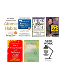 Ultimate Self-Improvement Book Combo (7 Books): Atomic Habits + The 7 Habits of Highly Effective People + Think and Grow Rich + Rich Dad Poor Dad + How to Win Friends and Influence People + The Power of Now + Deep Work | Personal Development Collection