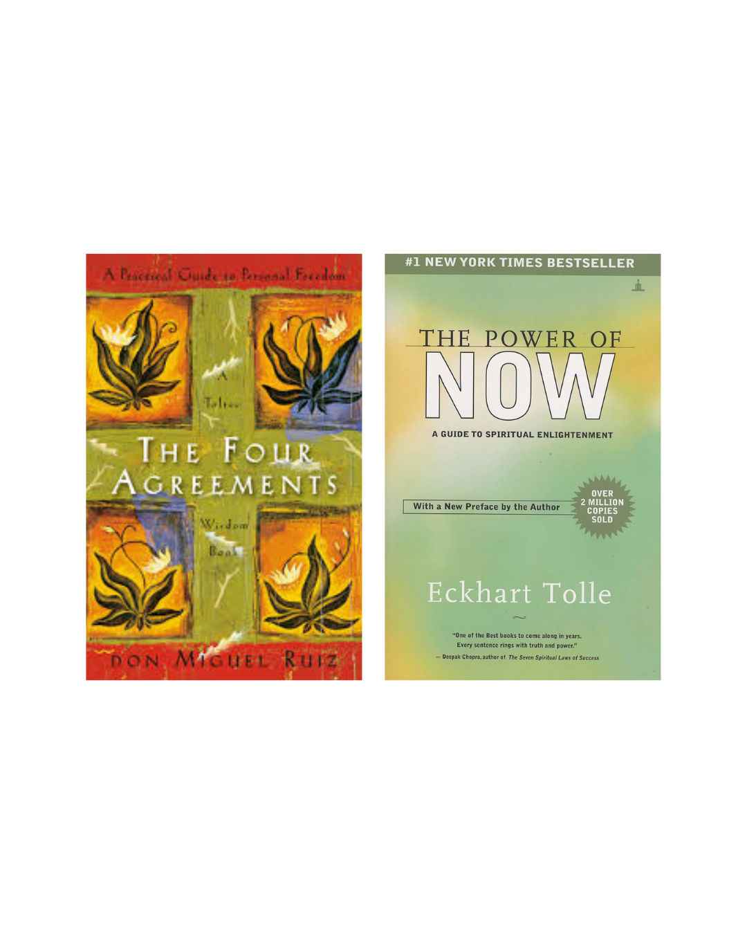 The Four Agreements + The Power of Now Book Set | Spiritual Growth & Mindfulness Bundle