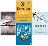 Man's Search for Meaning + Dopamine Detox + Ikigai + Games People Play | 4-Book Combo