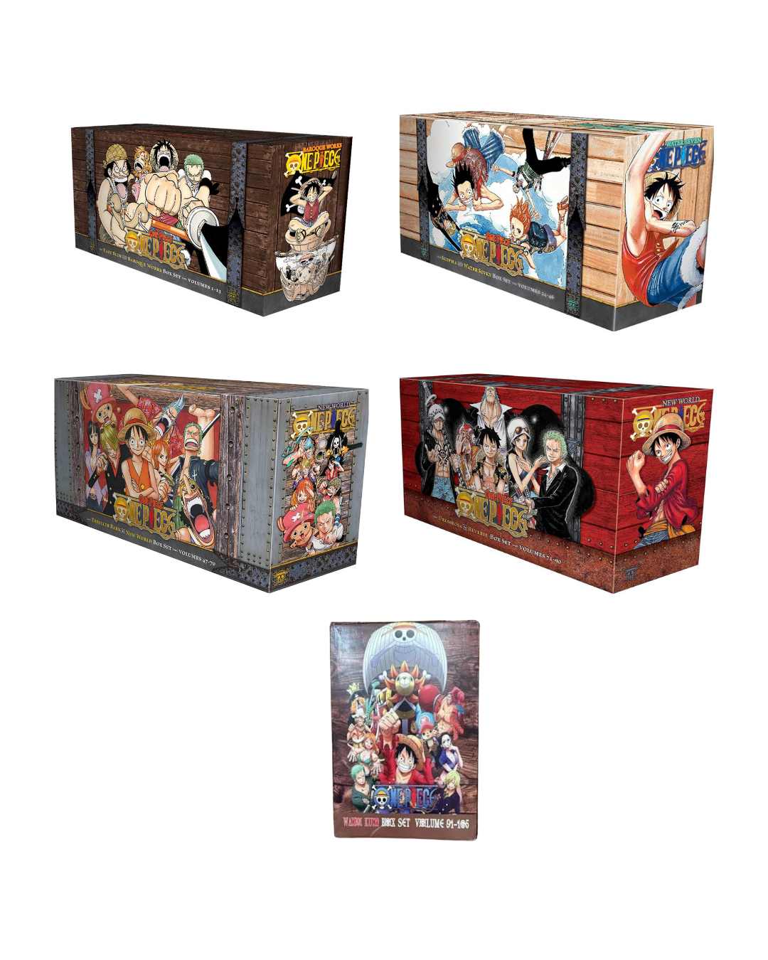 One Piece Manga Box Set Vol 1–5 | Eiichiro Oda | Complete Collection (Books 1–106)
