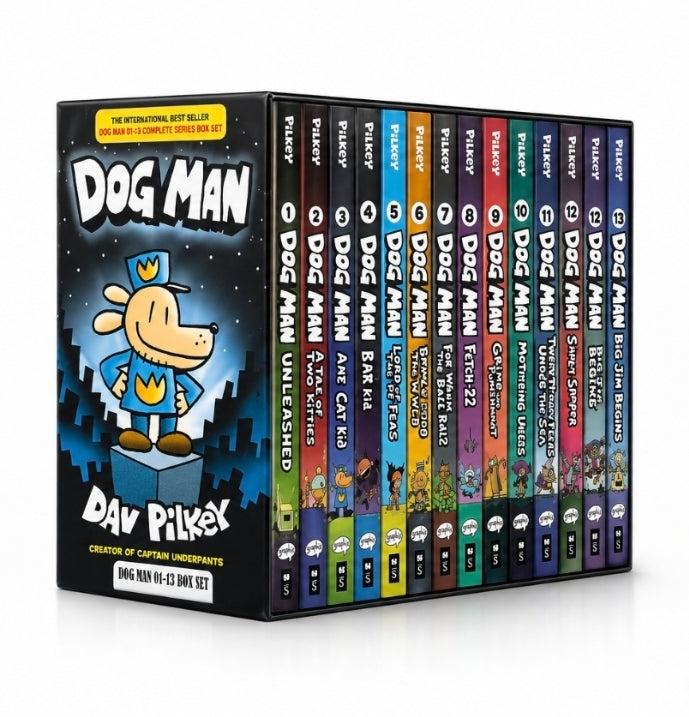 Dog Man Complete 13 Books Box Set by Dav Pilkey | Kids Graphic Novel Collection